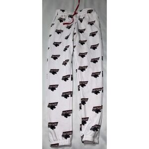 Carolina Panthers Pajama Pants Men's Size M Colosseum White Fleece Lounge Jogger